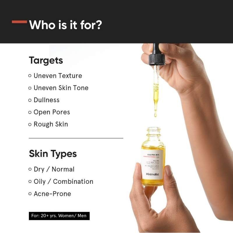 Minimalist 25% AHA + 5% PHA + 2% BHA Exfoliating Peel - Instant Glow (30ml)
