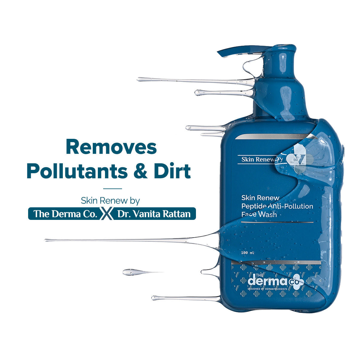 The Derma Co X Dr. V Skin Renew Peptide Anti-Pollution Face Wash (100ml) - Detox & Repair