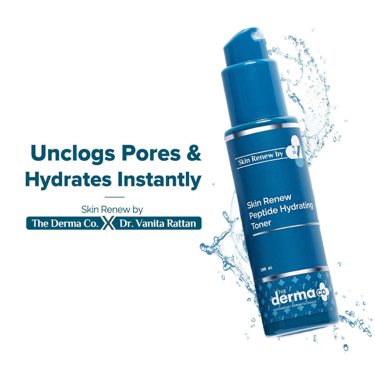 The Derma Co X Dr. V Skin Renew Peptide Hydrating Toner (100ml) - Barrier Repair & Soothing