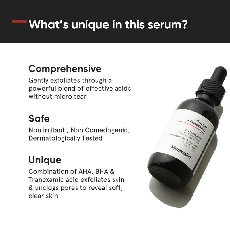 Minimalist 11% Glycolic Acid & Tranexamic Acid Body Exfoliator (60ml)