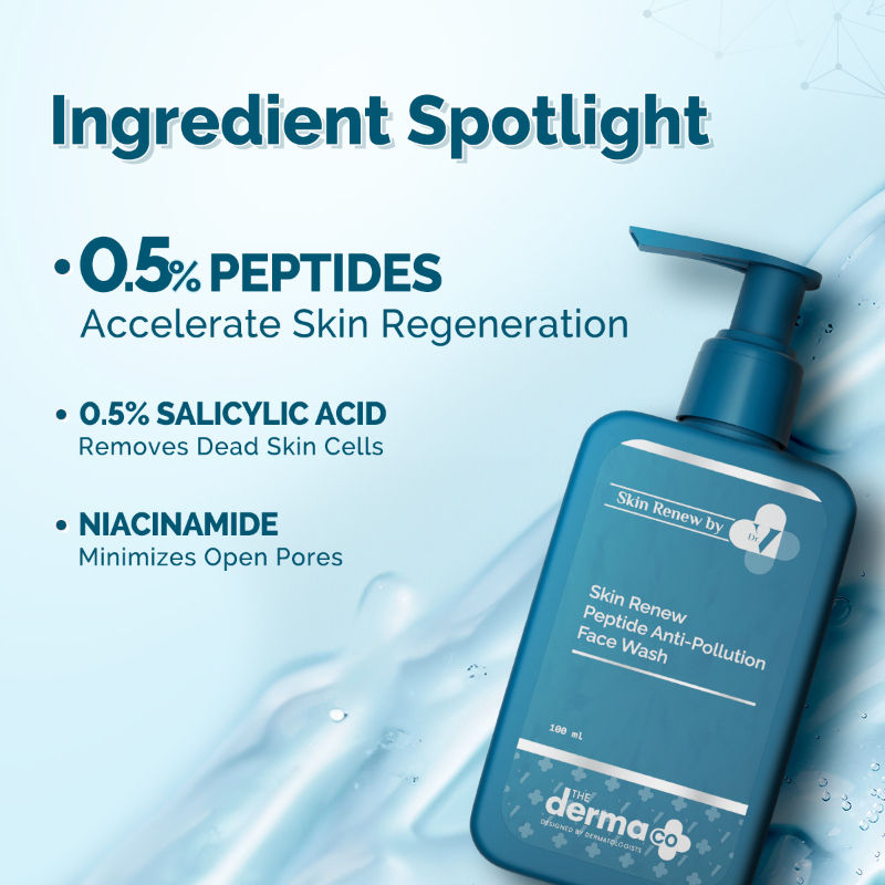 The Derma Co X Dr. V Skin Renew Peptide Anti-Pollution Face Wash (100ml) - Detox & Repair