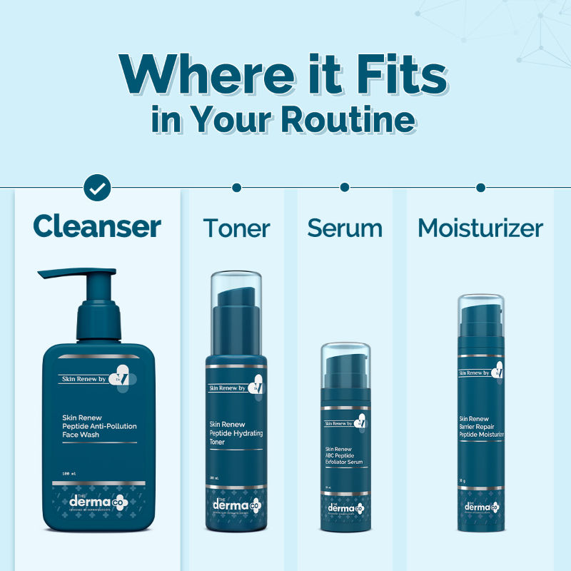 The Derma Co X Dr. V Skin Renew Peptide Anti-Pollution Face Wash (100ml) - Detox & Repair