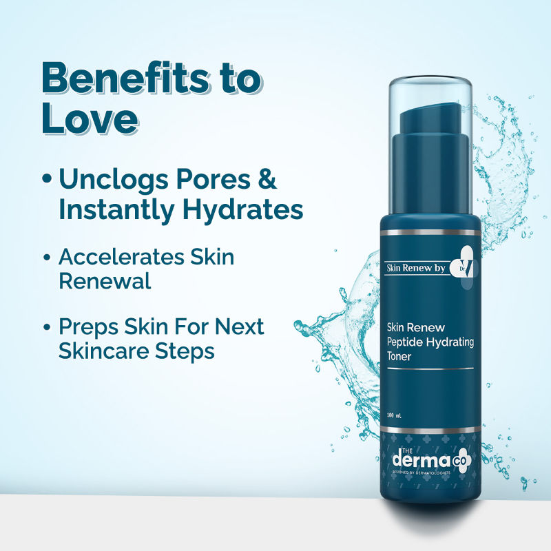 The Derma Co X Dr. V Skin Renew Peptide Hydrating Toner (100ml) - Barrier Repair & Soothing
