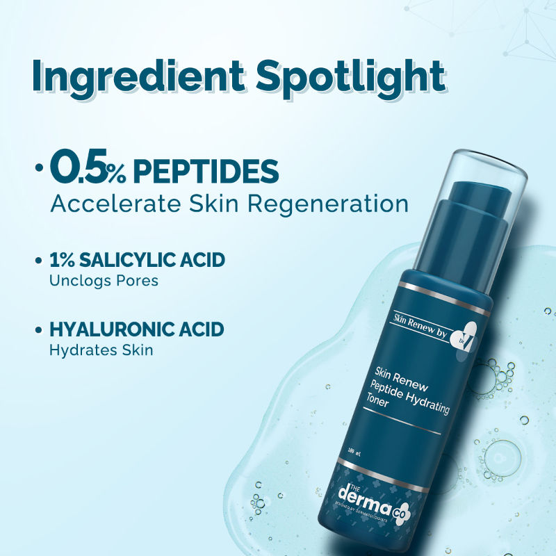 The Derma Co X Dr. V Skin Renew Peptide Hydrating Toner (100ml) - Barrier Repair & Soothing