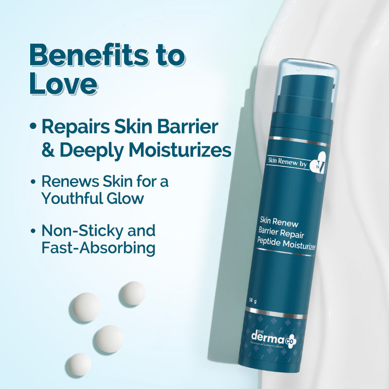 The Derma Co X Dr. V Skin Renew Barrier Repair Peptide Moisturizer (50g) - Restores & Strengthens