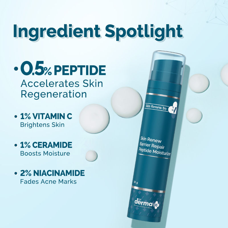 The Derma Co X Dr. V Skin Renew Barrier Repair Peptide Moisturizer (50g) - Restores & Strengthens