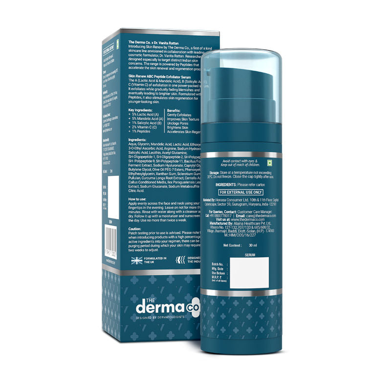 The Derma Co X Dr. V Skin Renew ABC Peptide Exfoliator Serum (30ml) - Resurface & Renew