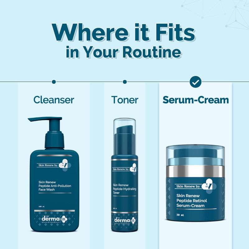 The Derma Co x Dr. V Skin Renew Peptide Retinol Serum-Cream (30ml)