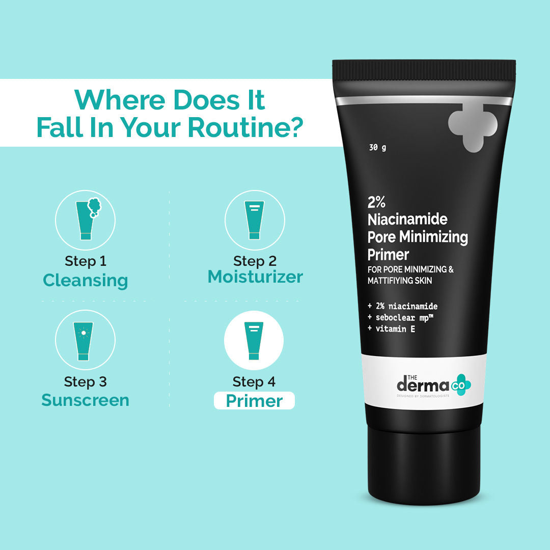 The Derma Co Primer with 2% Niacinamide (30gm) - Pore Minimizing & Smooth Base