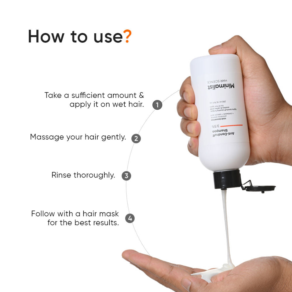 Minimalist Anti-Dandruff Shampoo - 3.5% Salicylic Acid for Flaky & Itchy Scalp (200ml)