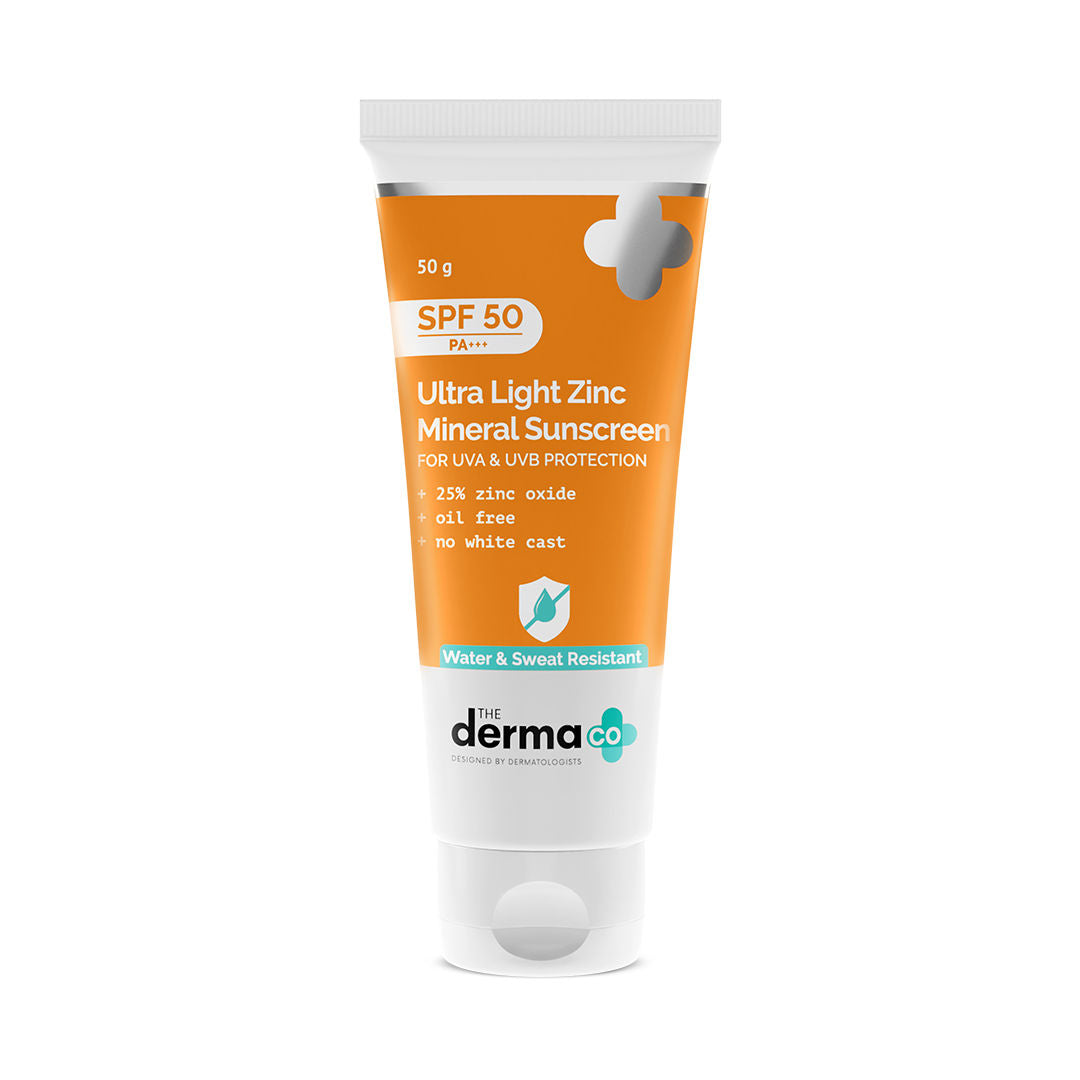 The Derma Co Ultra Light Zinc Mineral Sunscreen SPF 50 PA+++ (50g) - Sensitive Skin & Broad Spectrum