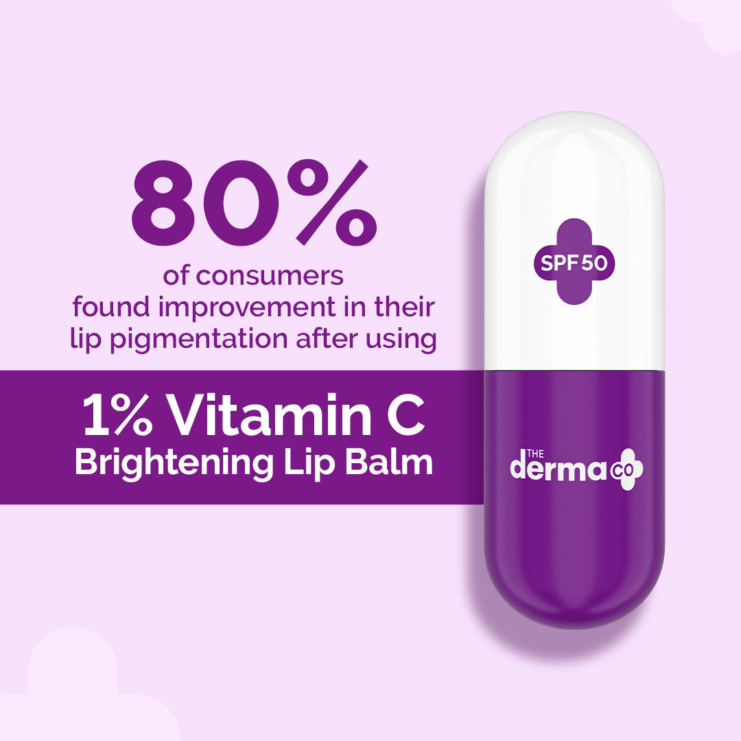 The Derma Co 1% Vitamin C Brightening Lip Balm (4.5g) - SPF, Pigmented & Dark Lips