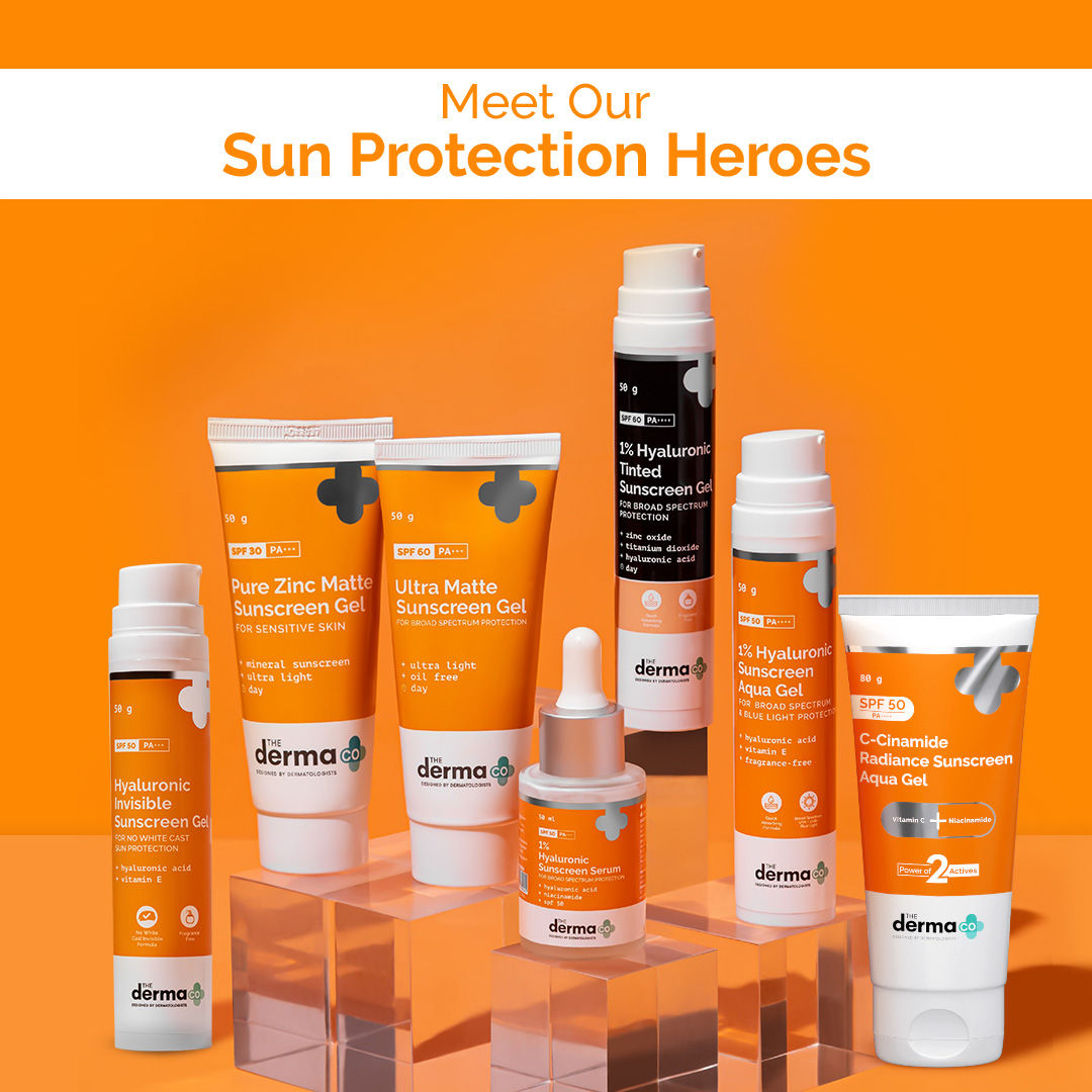 The Derma Co C-Cinamide Radiance Sunscreen Aqua Gel SPF 50 PA++++ (80g) - Brightening & UV Protection