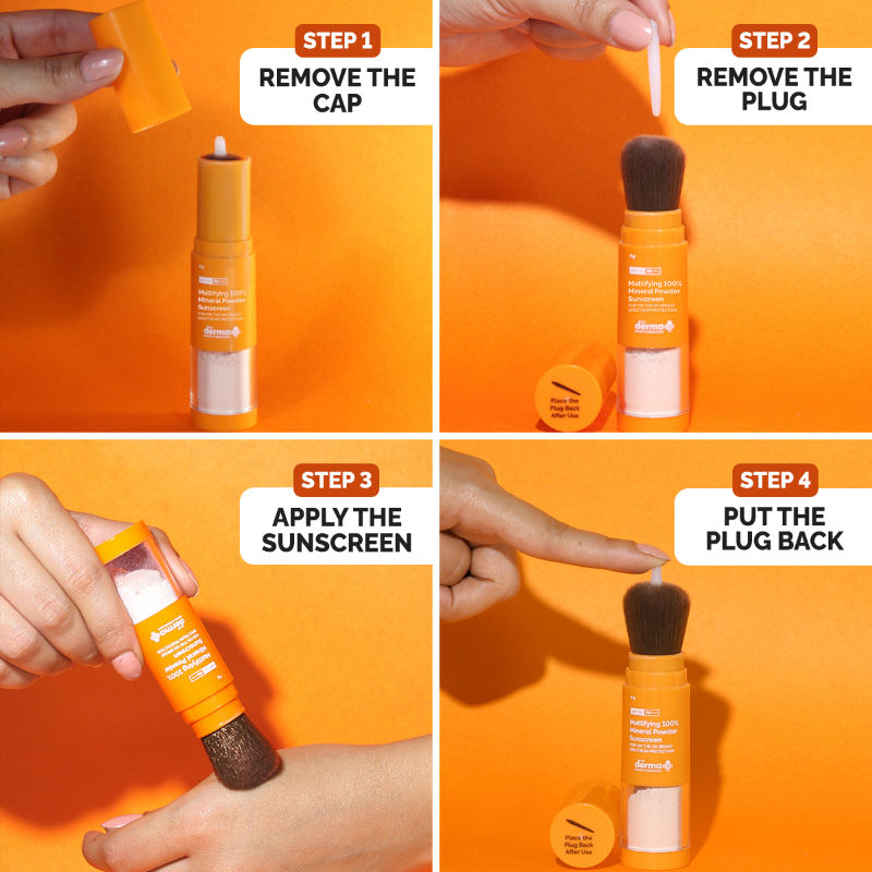 The Derma Co 100% Mineral Powder Sunscreen (4g) - On-the-Go SPF, Matte Finish & Sensitive Skin