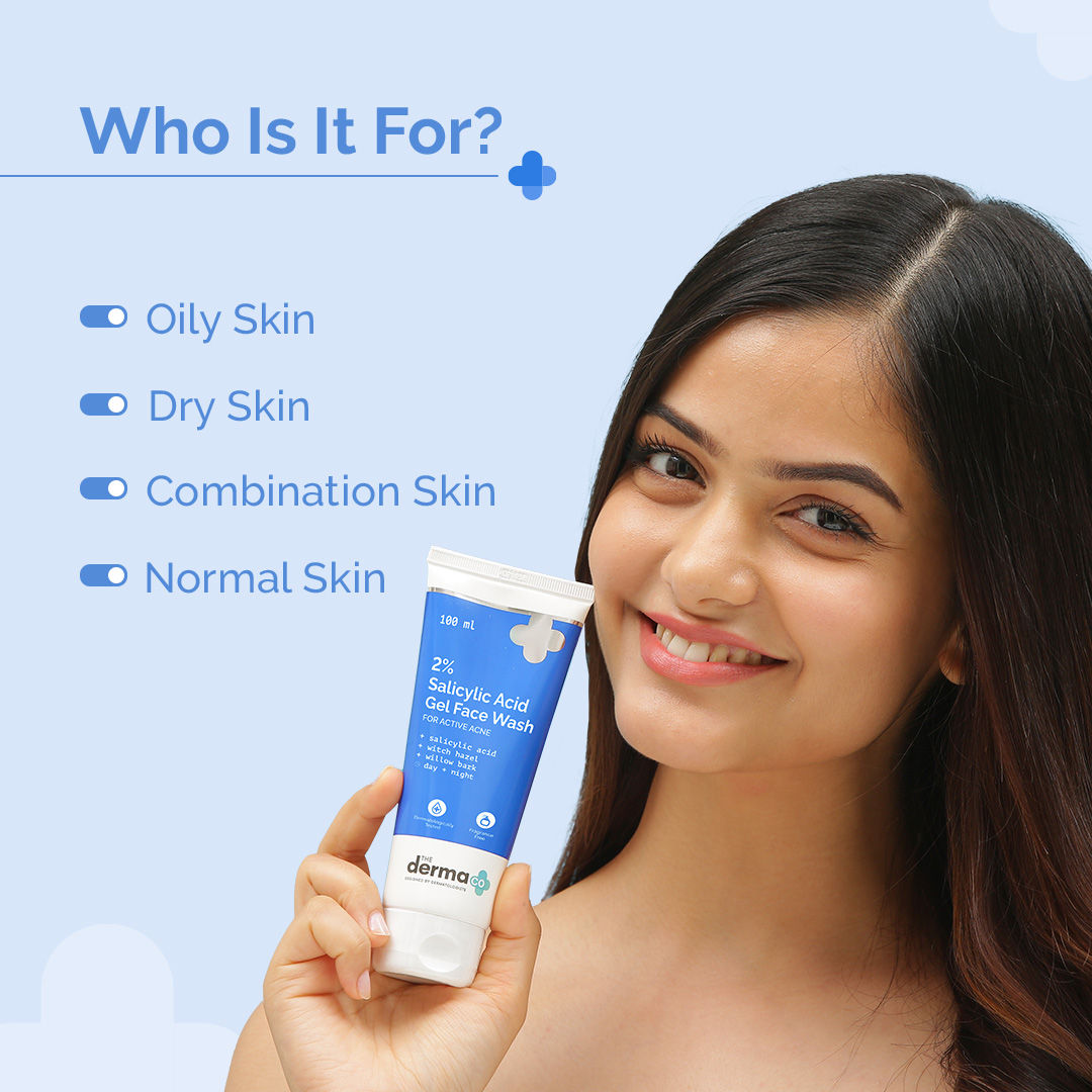 The Derma Co 2% Salicylic Acid Gel Face Wash (100ml) - Oily Skin, Acne & Pores