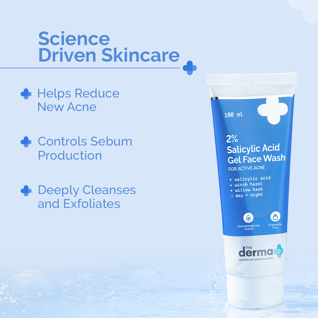 The Derma Co 2% Salicylic Acid Gel Face Wash (100ml) - Oily Skin, Acne & Pores