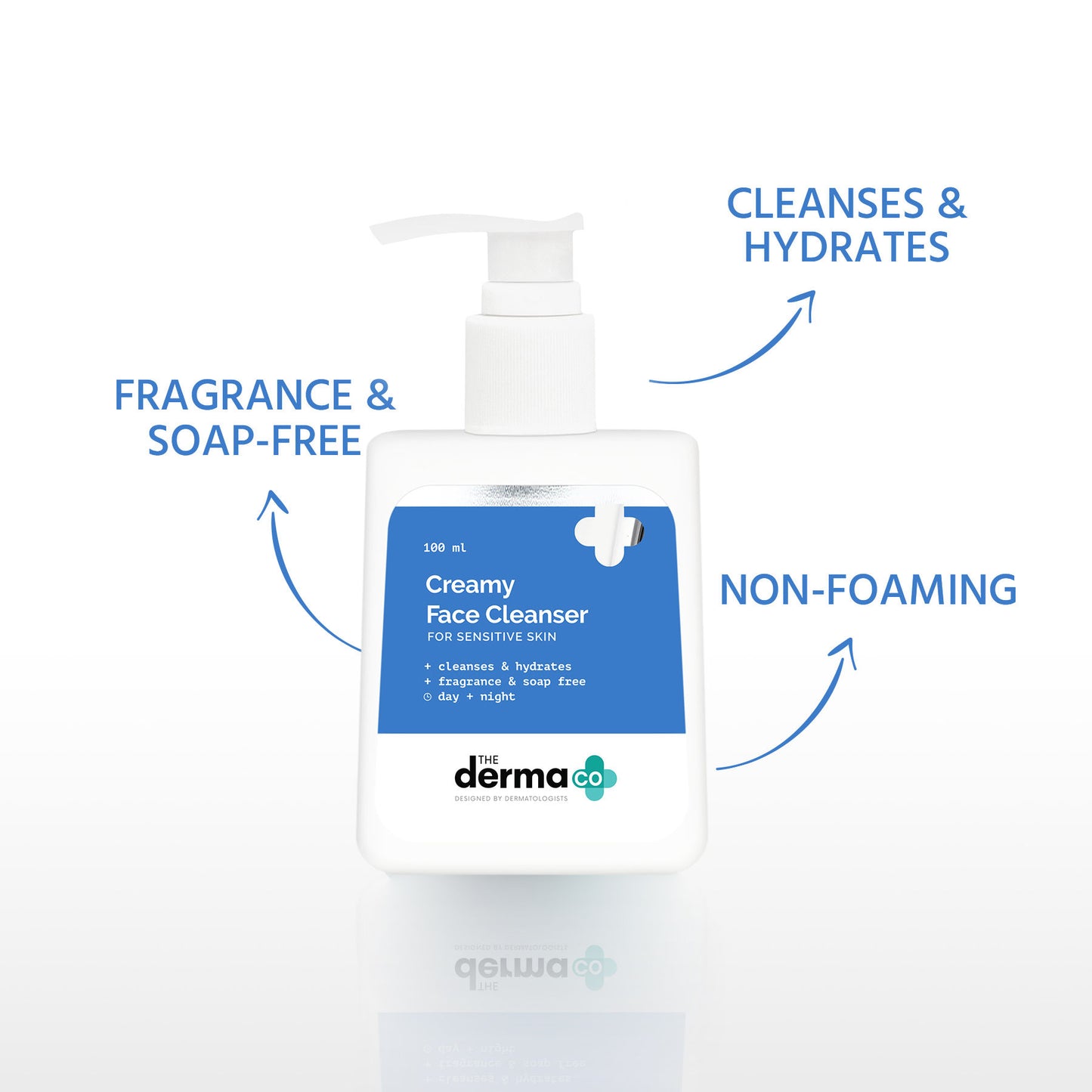 The Derma Co Creamy Face Cleanser (100ml) - Sensitive Skin, Gentle & Hydrating