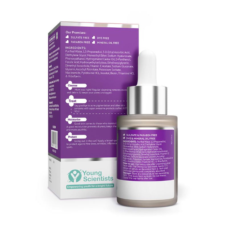 The Derma Co 5% Vitamin C Daily Face Serum (30ml) - Ferulic Acid, Multivitamin & Skin Illumination