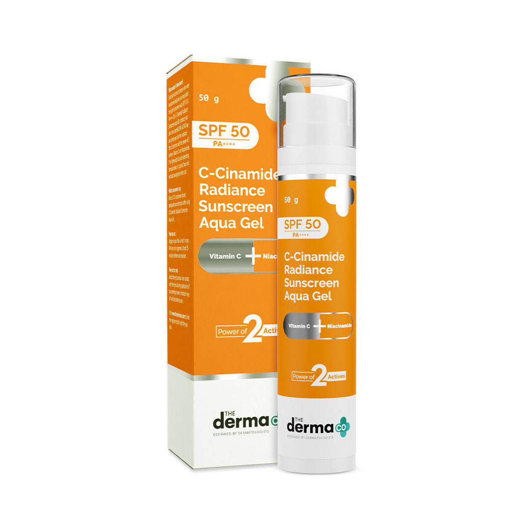 The Derma Co C-Cinamide Radiance Sunscreen SPF 50 Aqua Gel PA++++ (50g) - Vitamin C & Niacinamide