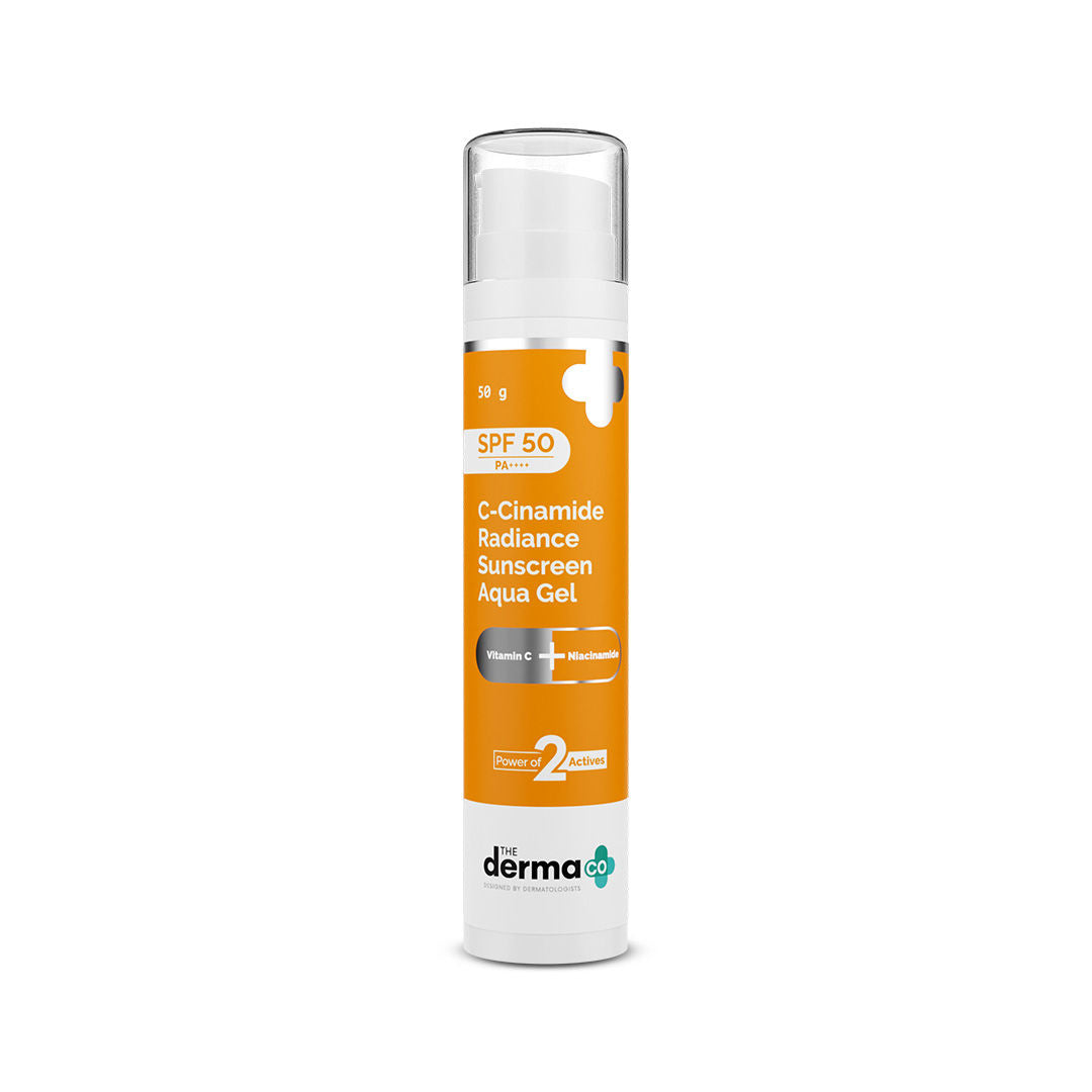 The Derma Co C-Cinamide Radiance Sunscreen SPF 50 Aqua Gel PA++++ (50g) - Vitamin C & Niacinamide