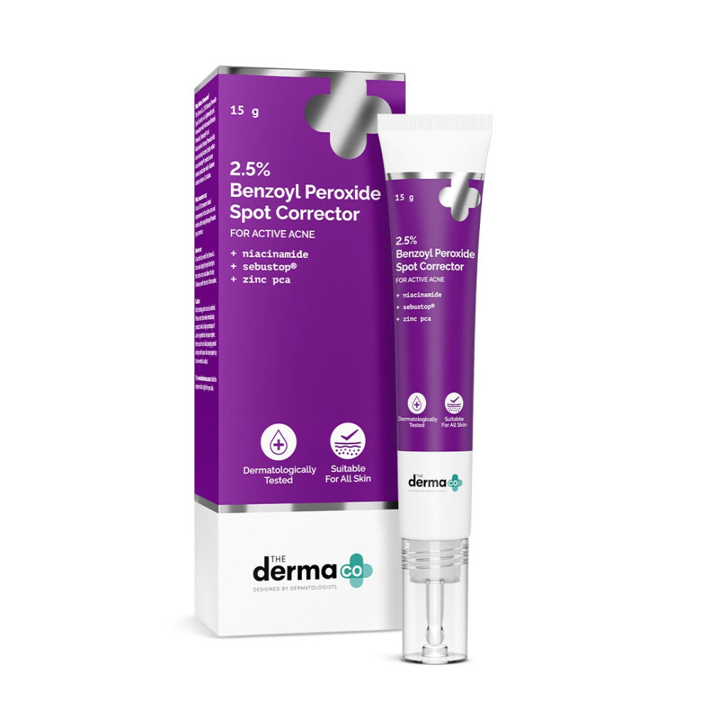 The Derma Co 2.5% Benzoyl Peroxide Spot Corrector (15ml) - Active Acne, Pimples & Blemishes