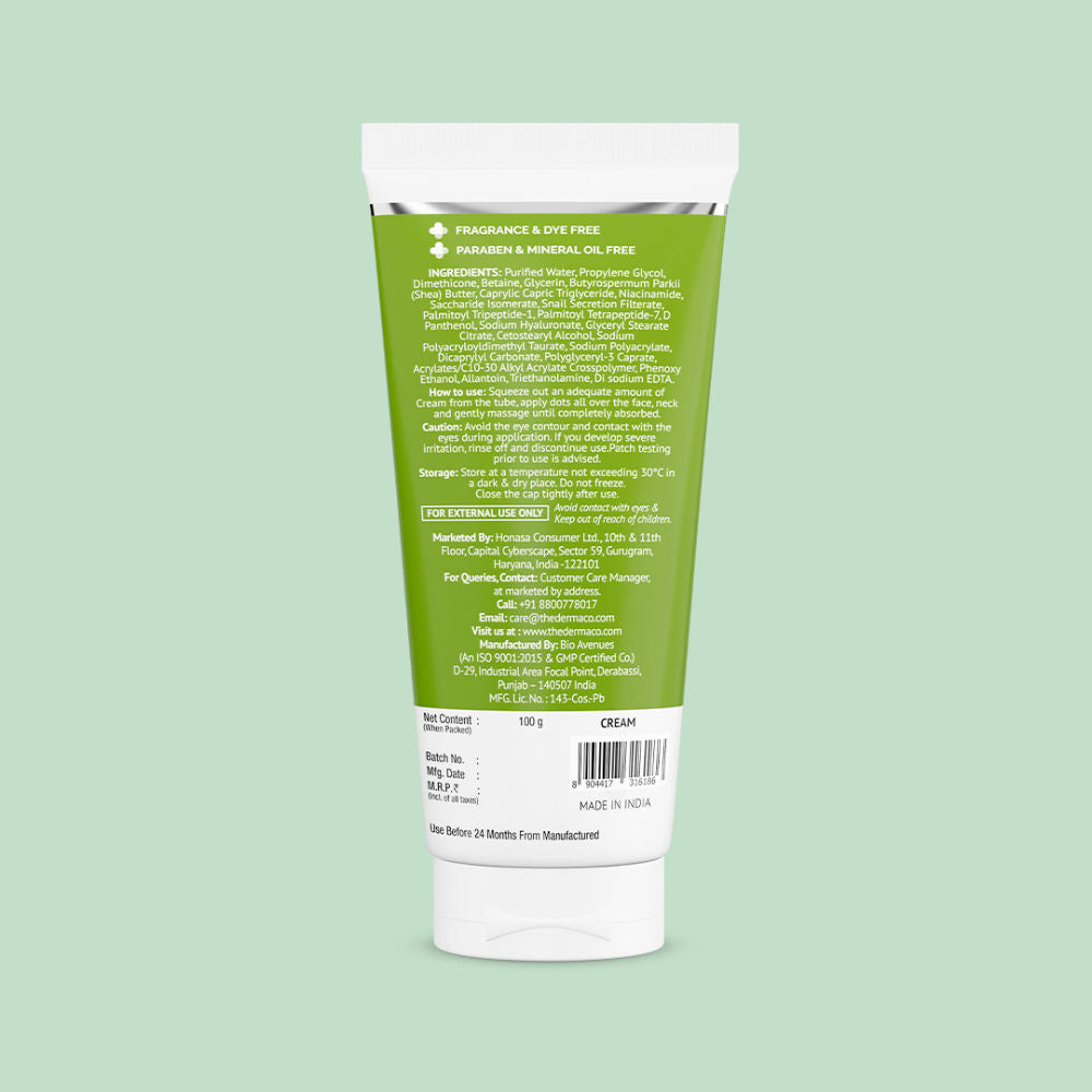 The Derma Co Snail Peptide 96 Advanced Moisturizing Cream (100g) - Hydrating, Repairing & Anti-Aging