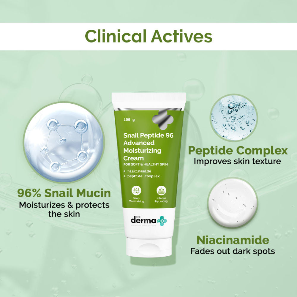 The Derma Co Snail Peptide 96 Advanced Moisturizing Cream (100g) - Hydrating, Repairing & Anti-Aging