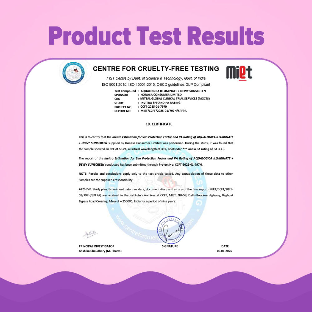 Aqualogica Illuminate+ Dewy Lightweight Sunscreen Gel SPF 50+ PA++++ - All Skin Types (50g)