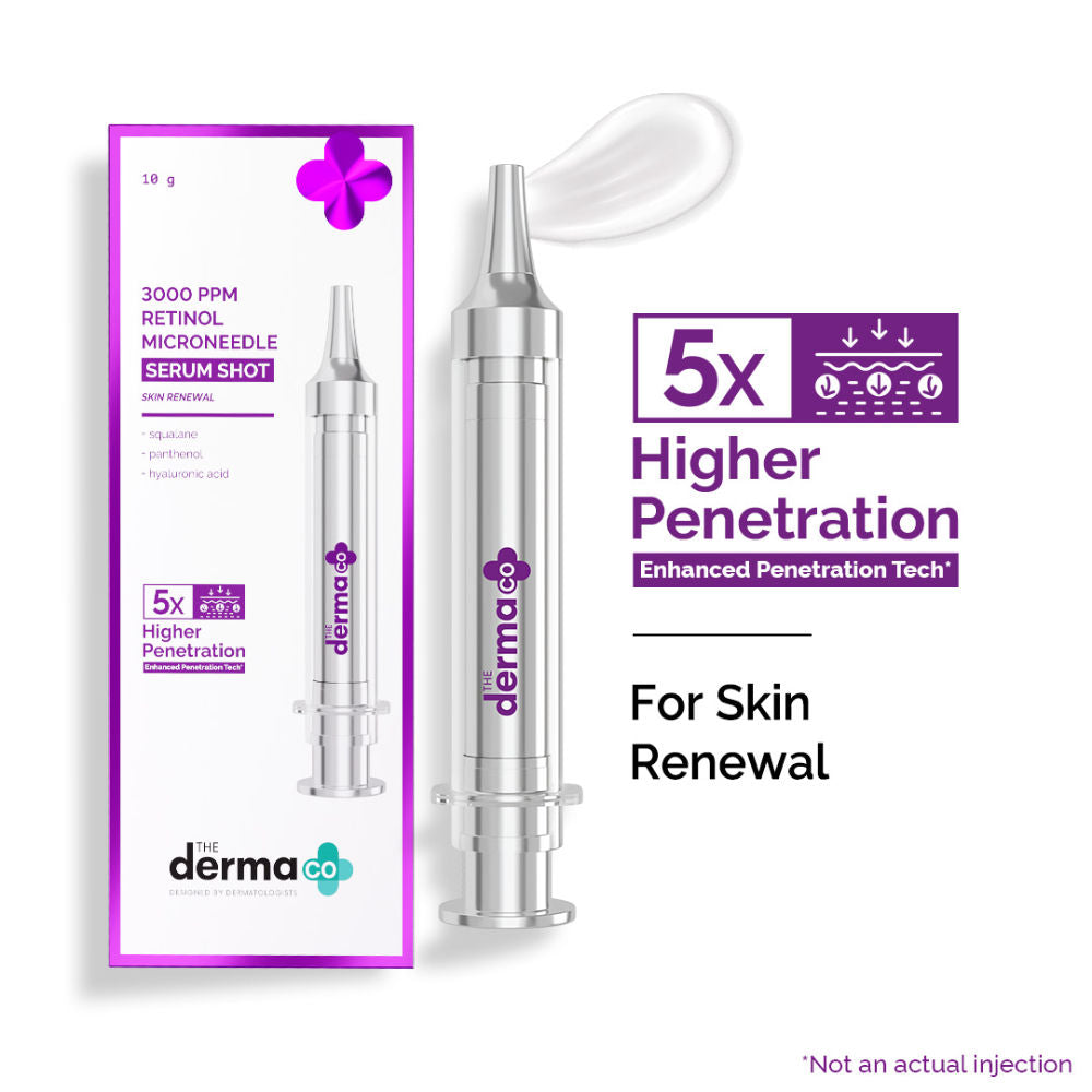 The Derma Co 3000 PPM Retinol Microneedle Serum Shot (10g) - Wrinkle Reduction & Skin Renewal