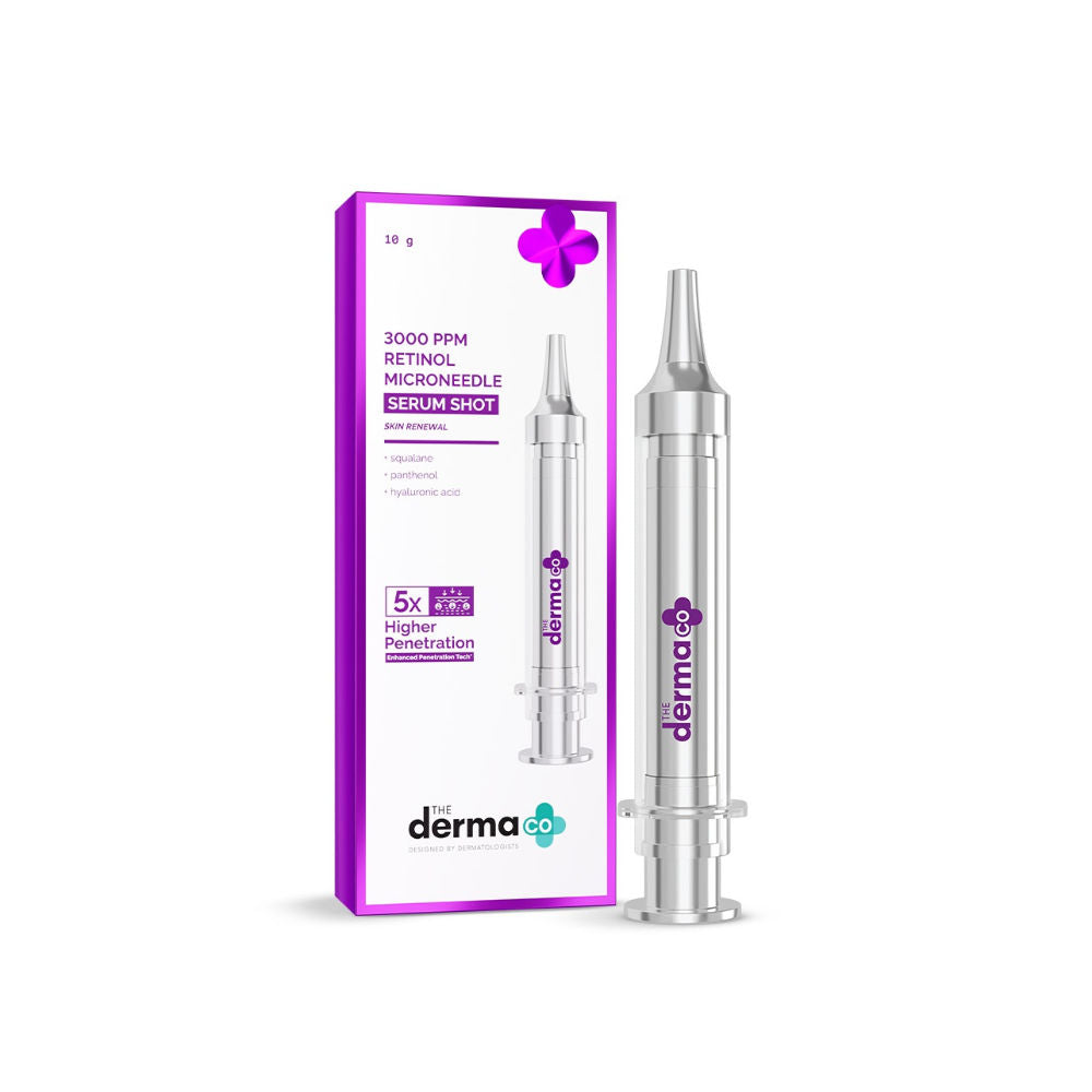 The Derma Co 3000 PPM Retinol Microneedle Serum Shot (10g) - Wrinkle Reduction & Skin Renewal