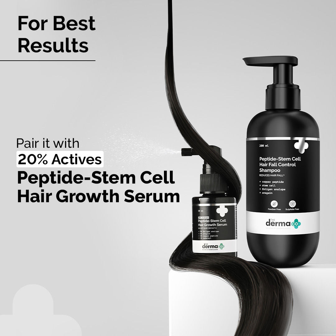 The Derma Co Peptide + Stem Cell Hair Fall Control Shampoo - Reduces Hair Fall & Improves Scalp Health (200ml)