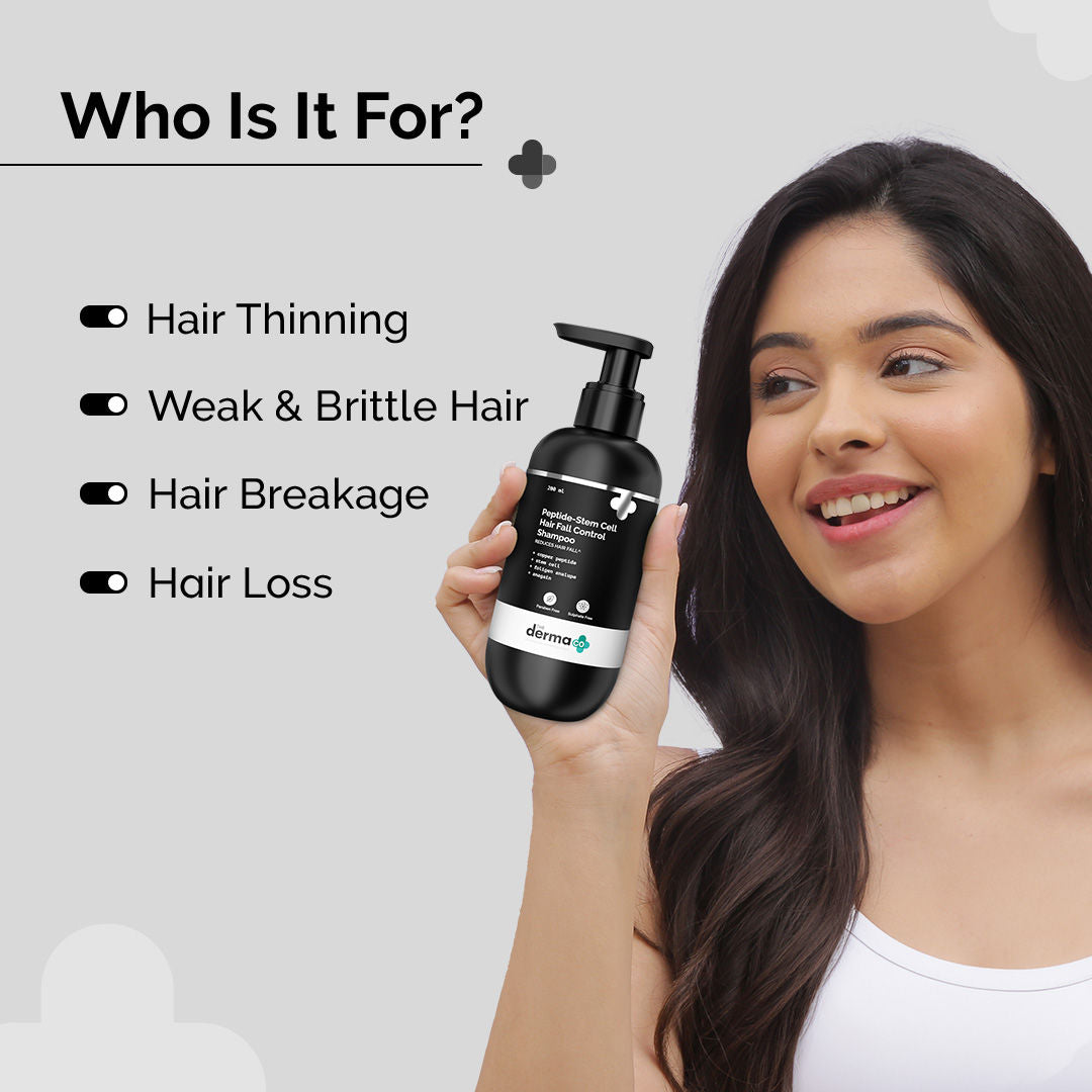 The Derma Co Peptide + Stem Cell Hair Fall Control Shampoo - Reduces Hair Fall & Improves Scalp Health (200ml)