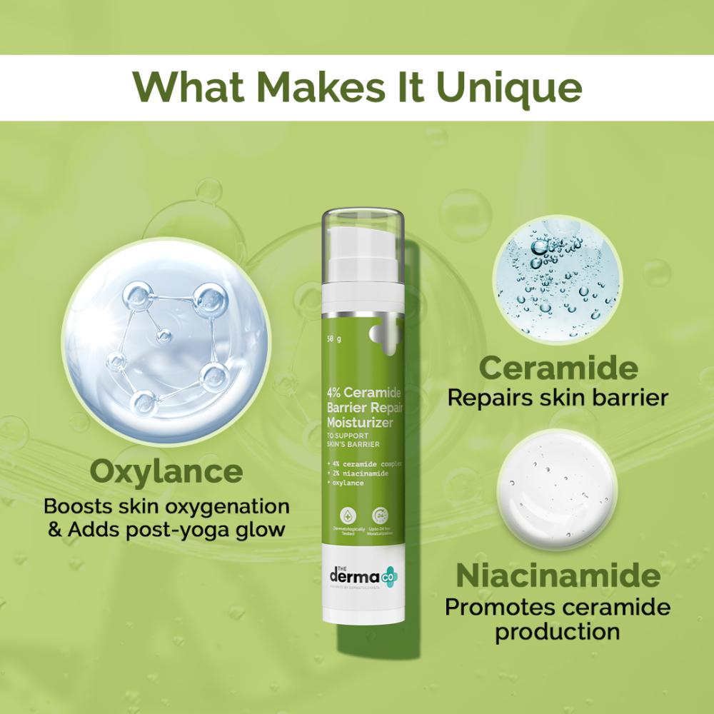 The Derma Co 4% Ceramide Barrier Repair Moisturizer (50g) - Dry, Damaged & Sensitive Skin