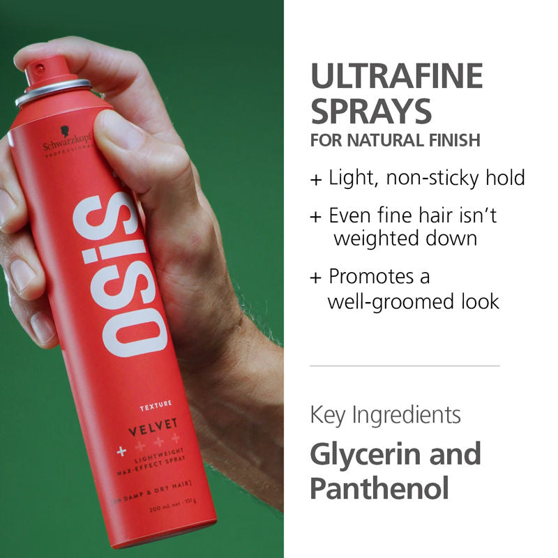 Schwarzkopf Professional OSiS+ Velvet - Lightweight Wax-Effect Spray (200ml)