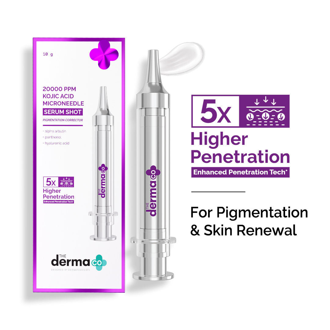The Derma Co 20000 PPM Kojic Acid Microneedle Face Serum Shot (10g) - Pigmentation & Skin Renewal