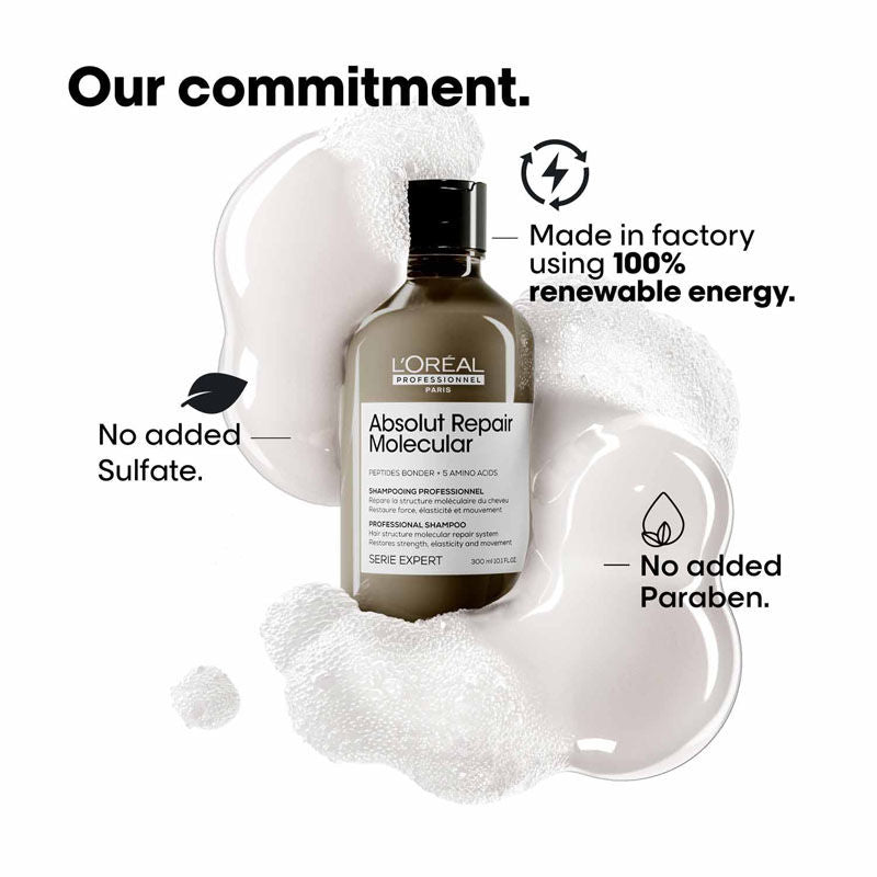 L'Oréal Professionnel Absolut Repair Molecular Sulfate-Free Deep Repair Shampoo for Very Damaged Hair (300ml)