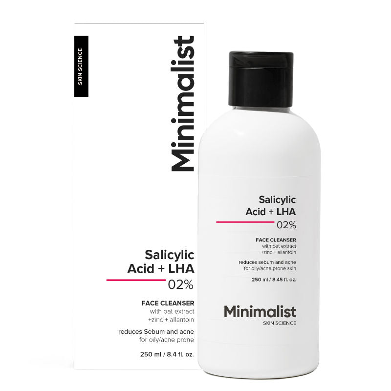 Minimalist 2% Salicylic Acid + LHA Cleanser - Sebum & Acne Control (250ml)