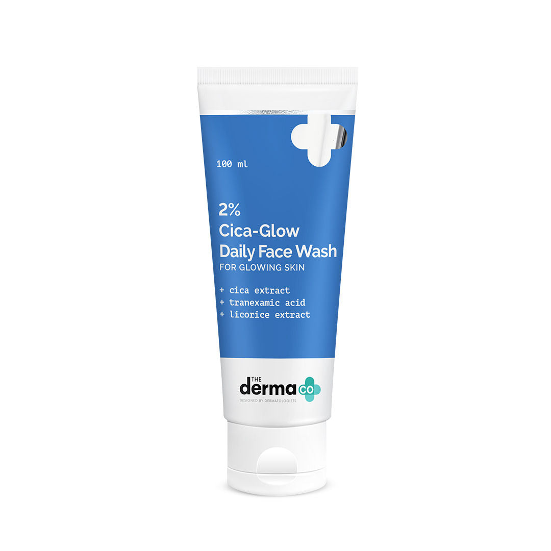 The Derma Co 2% Cica-glow Face Wash (100ml) - Tranexamic Acid, Licorice Extract & Glowing Skin