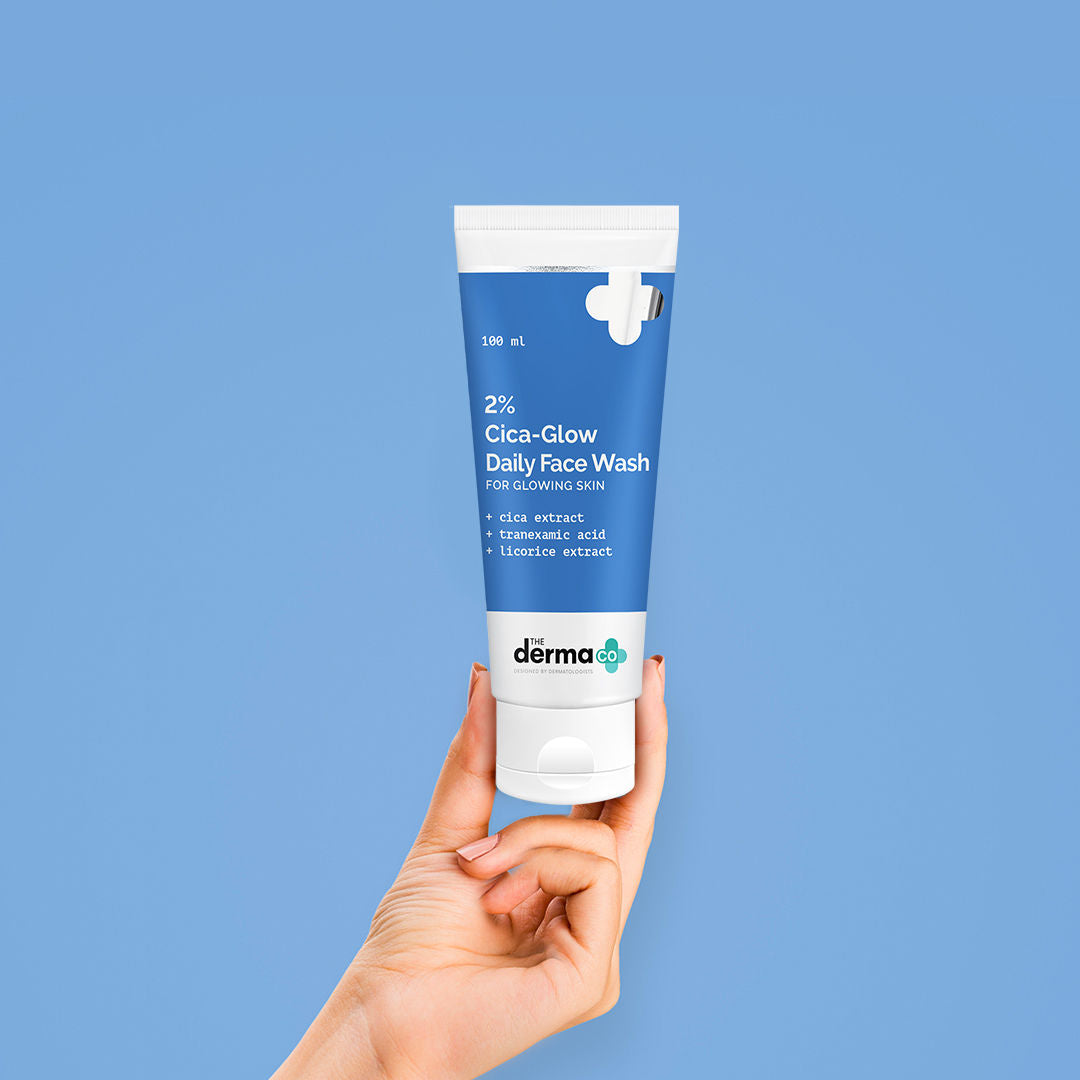 The Derma Co 2% Cica-glow Face Wash (100ml) - Tranexamic Acid, Licorice Extract & Glowing Skin