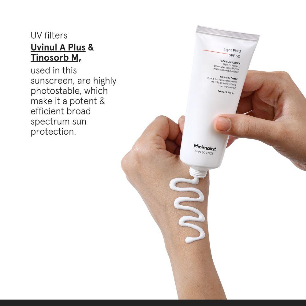 Minimalist Light Fluid SPF 50 Sunscreen - Broad Spectrum Face Protection (50ml)