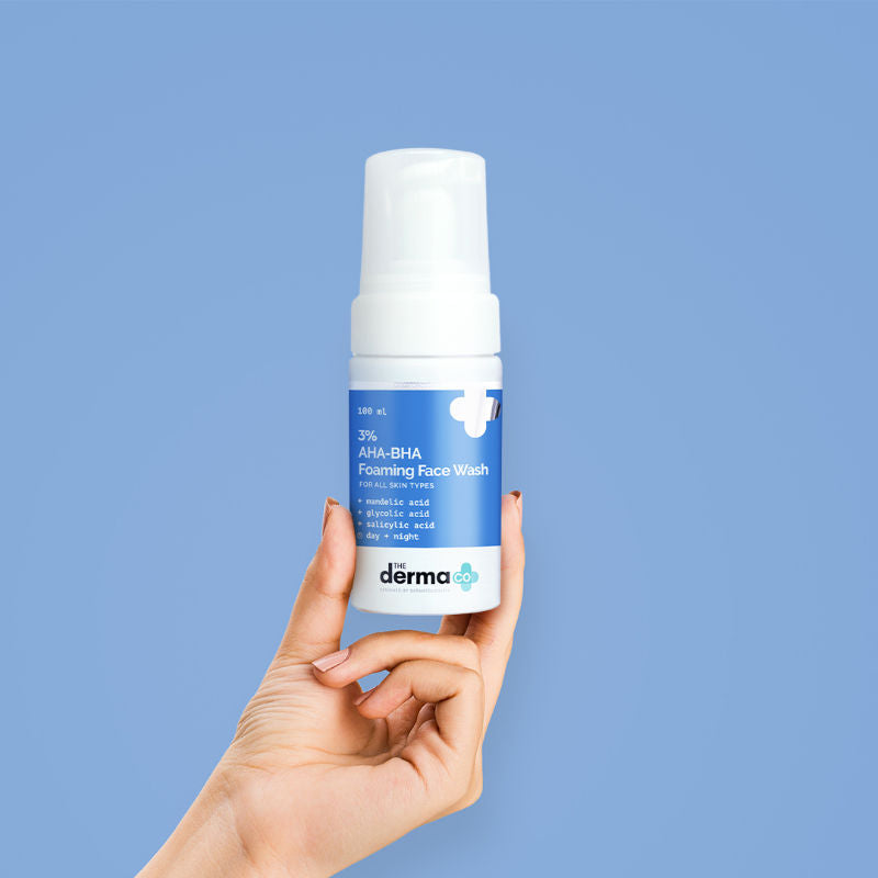 The Derma Co 3% AHA-BHA Foaming Face Wash (100ml) - Acne Control, Exfoliation & Clear Skin