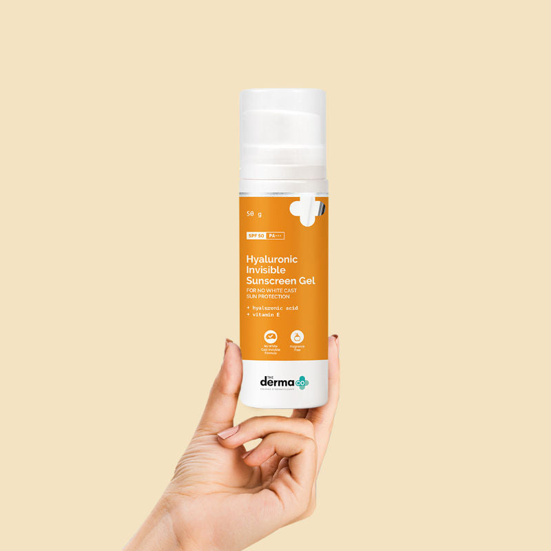 The Derma Co Hyaluronic Invisible Sunscreen (50gm) - No White Cast, Hydrating SPF & Broad Spectrum