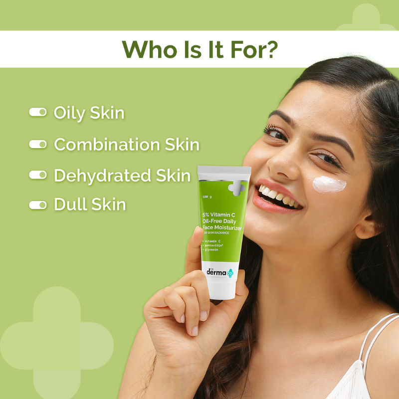 The Derma Co 5% Vitamin C Oil-Free Daily Face Moisturizer (100g) - Brightening & Non-Greasy