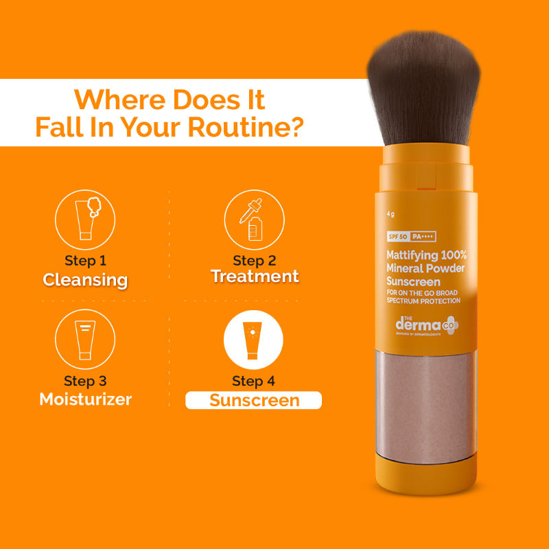 The Derma Co 100% Mineral Powder Sunscreen (4g) - On-the-Go SPF, Matte Finish & Sensitive Skin