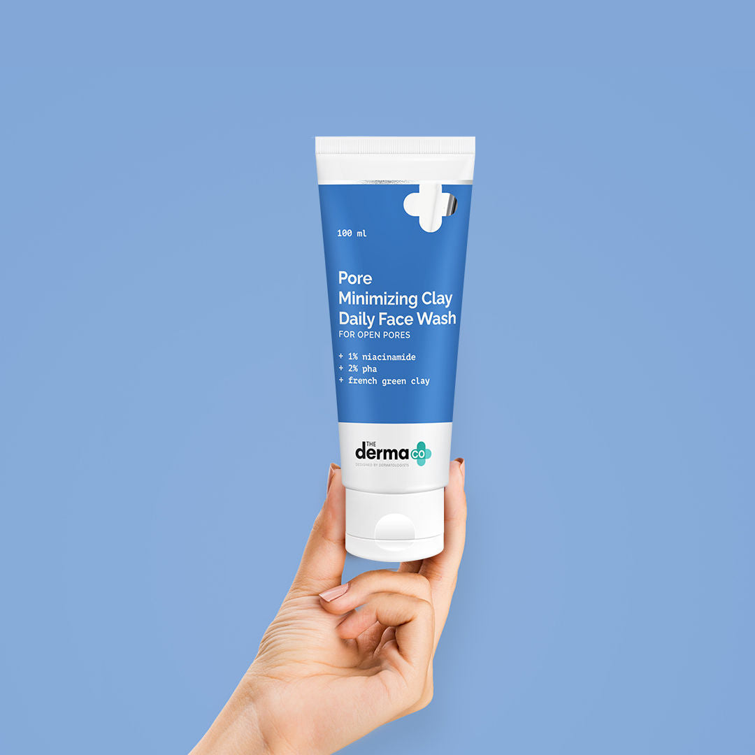 The Derma Co Pore Minimizing Face Wash (100ml) - Clay, 1% Niacinamide & 2% PHA for Open Pores