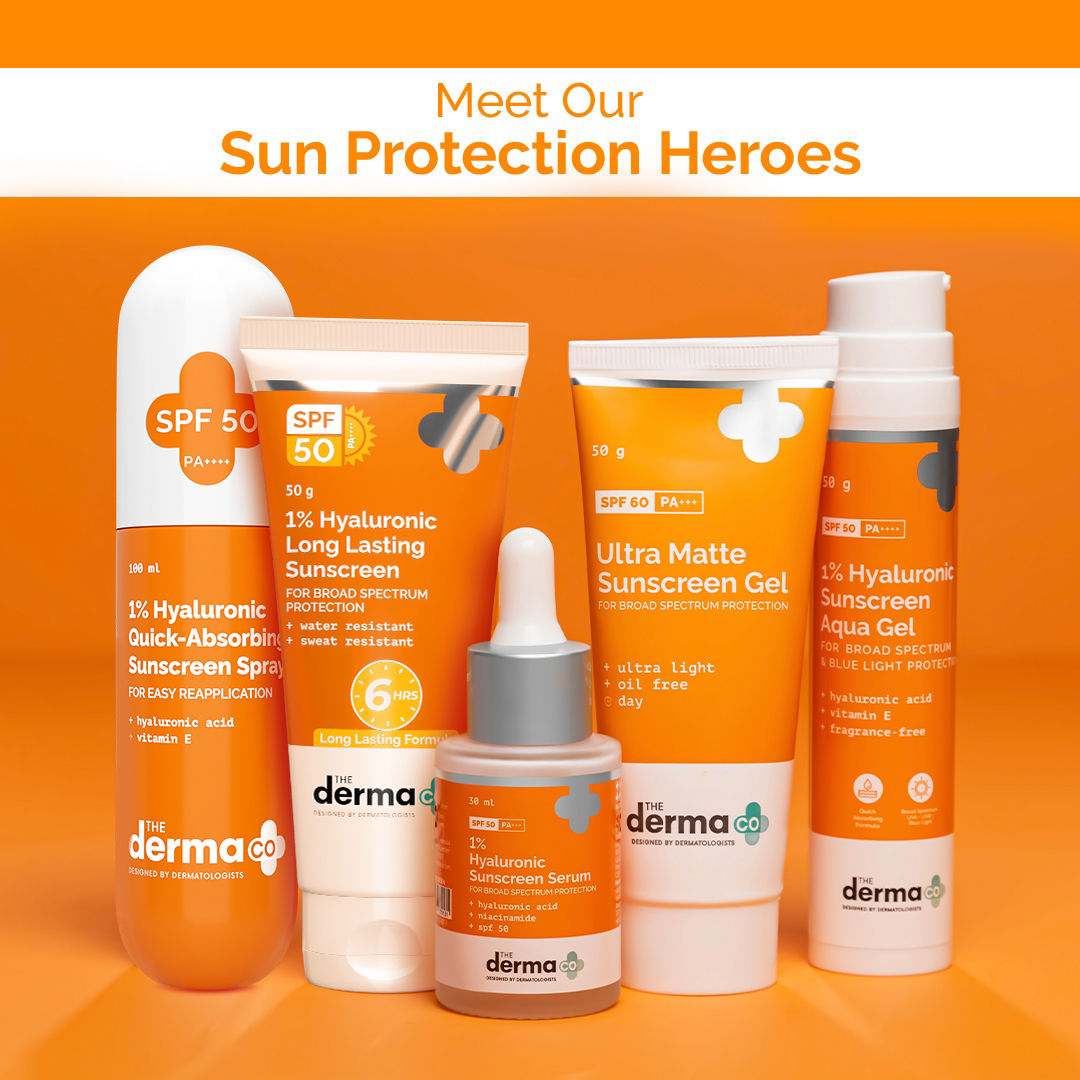 The Derma Co 1% Hyaluronic Quick-Absorbing Sunscreen Spray (100ml) - Hydrating & Invisible