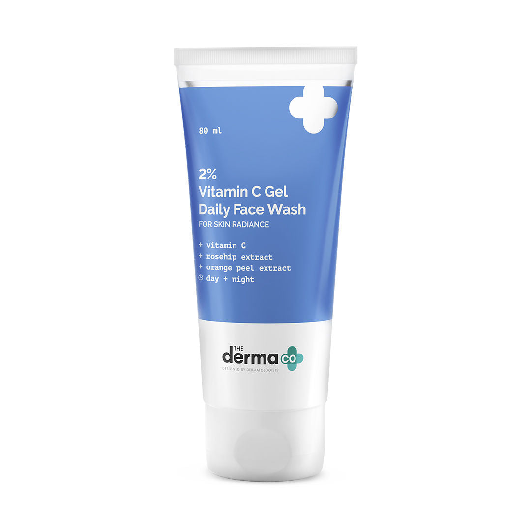 The Derma Co 2% Vitamin C Gel Face Wash (80ml) - Rosehip, Orange Peel Extract & Daily Radiance