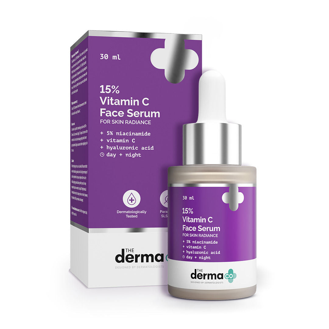 The Derma Co 15% Vitamin C Face Serum (30ml) - Brightening, Anti-Aging & Spot Reduction
