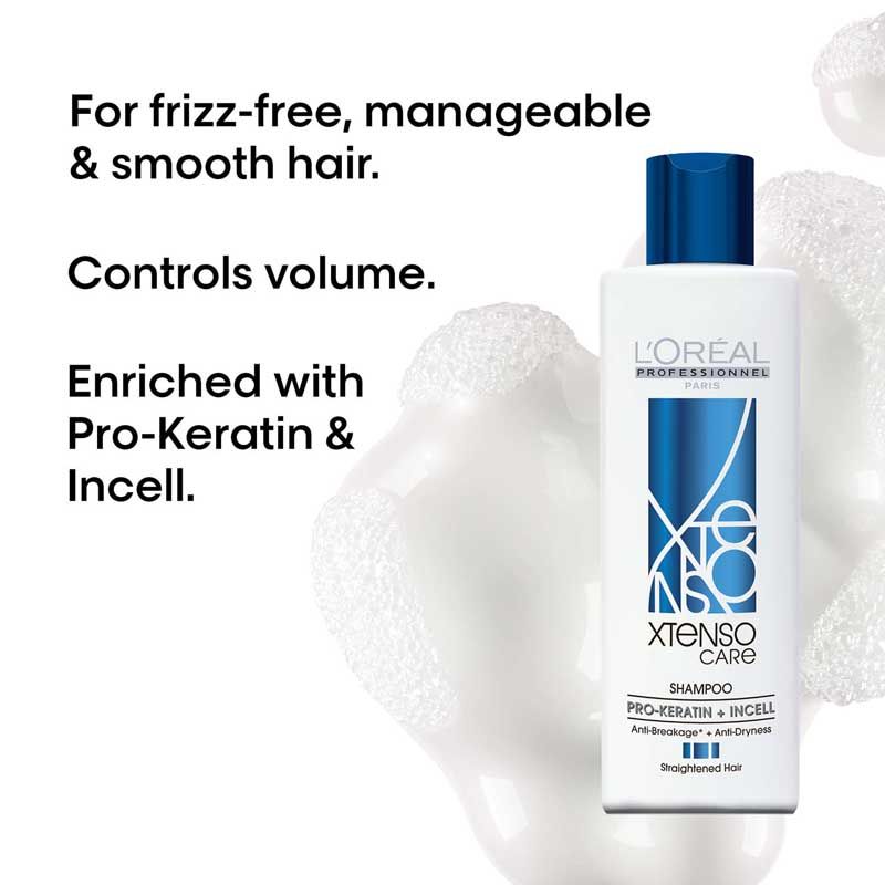 L'Oréal Professionnel Xtenso Care Shampoo for Frizz-Free, Smooth & Manageable Hair (250ml)
