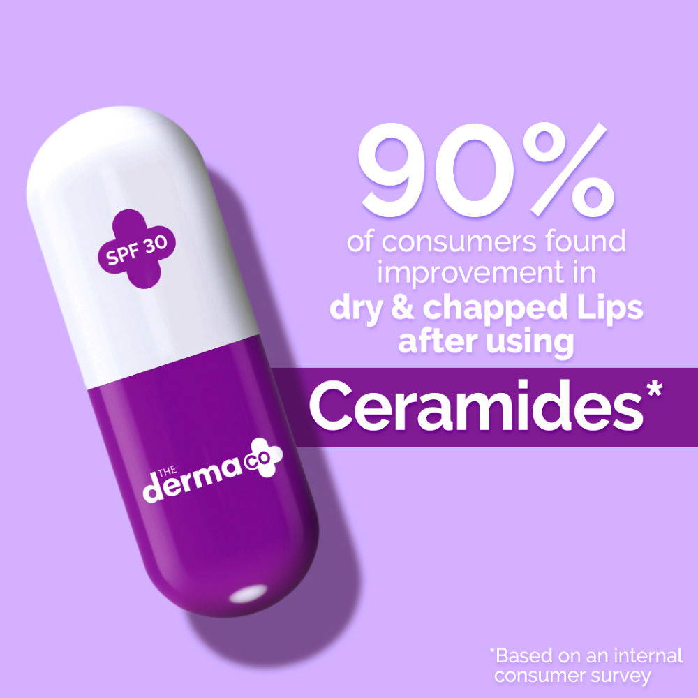 The Derma Co SPF 30 Ceramides Lip Balm (4g) - Vitamin E, Avocado Oil, Dry & Chapped Lips